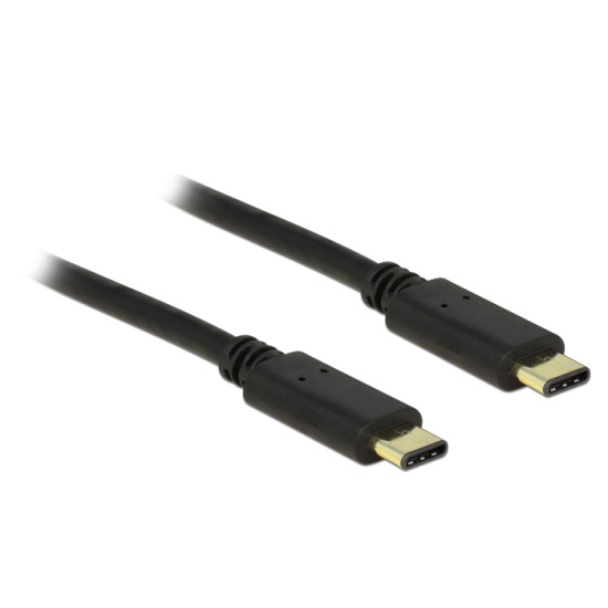 DeLOCK 2m, 2xUSB2.0-C USB cable USB 2.0 USB C Black Image