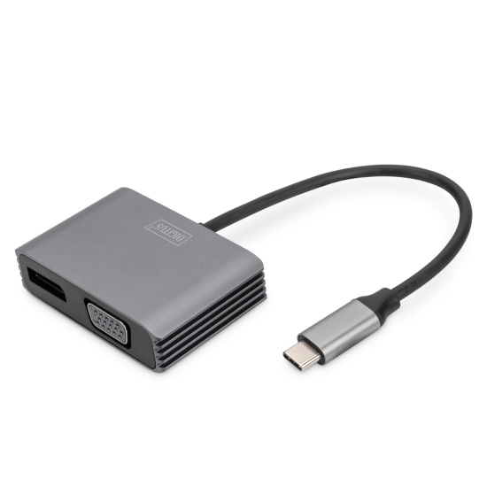 Digitus USB Type-C™ 4K 2-in-1 DisplayPort + VGA Graphics Adapter Image