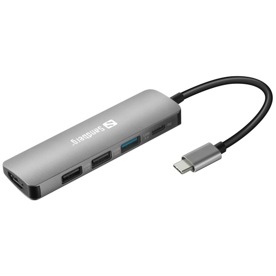 Sandberg USB-C Dock HDMI+3xUSB+PD 100W Image