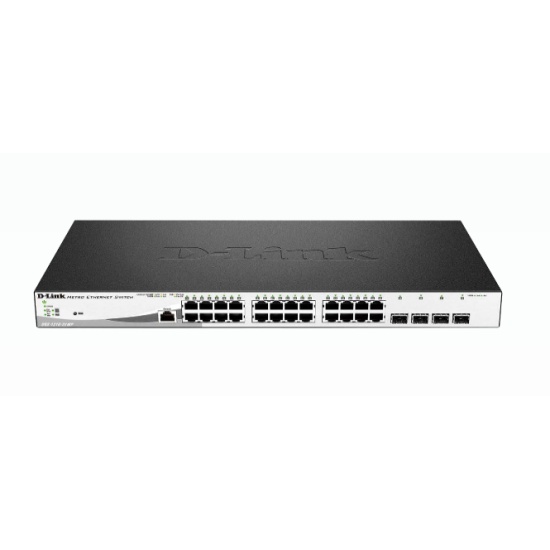 D-Link DGS-1210-28MP/E network switch Managed L2 Gigabit Ethernet (10/100/1000) Power over Ethernet (PoE) 1U Black, Grey Image