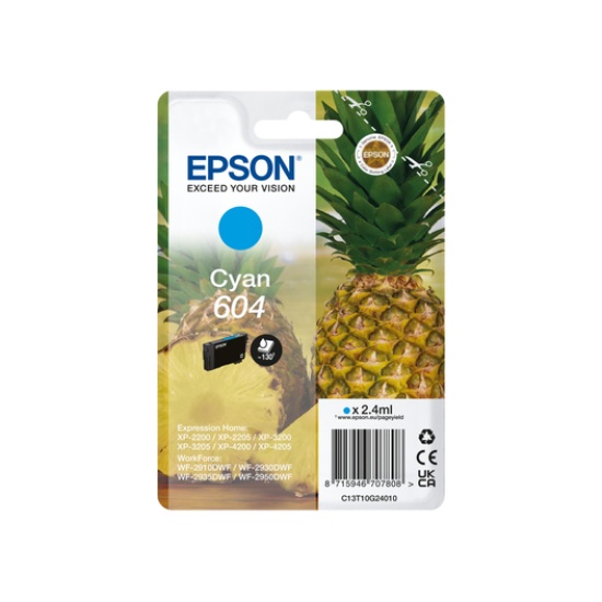 Epson 604 ink cartridge 1 pc(s) Original Standard Yield Cyan Image