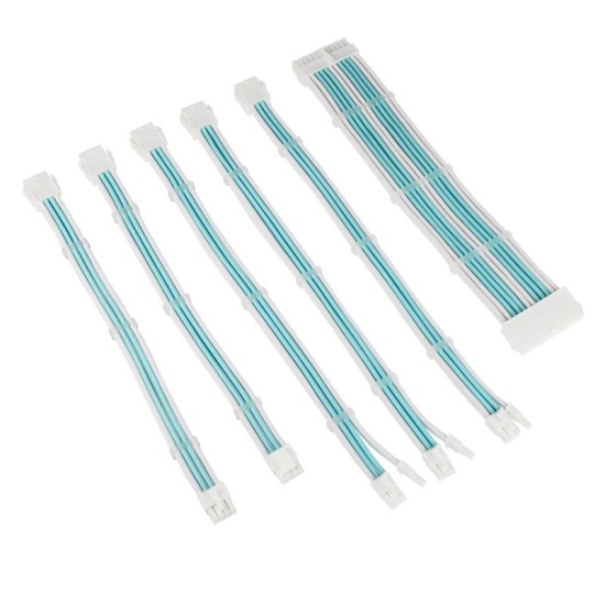 Kolink Core Adept Braided Cable Extension Kit - Brilliant White/Powder Blue Image