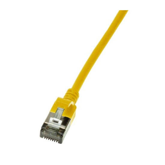 LogiLink Slim U/FTP networking cable Yellow 0.5 m Cat6a U/FTP (STP) Image