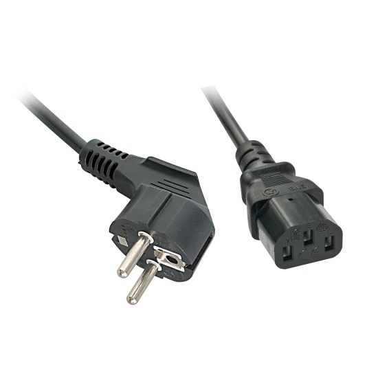 Lindy 2m Schuko angled to C13 Mains Cable Image