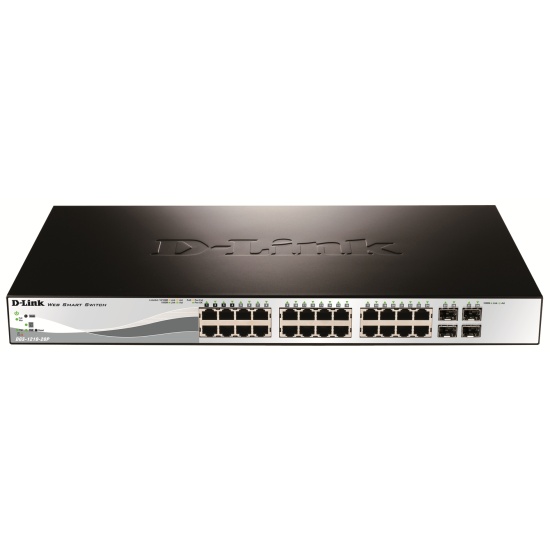 D-Link DGS-1210-28P Managed L2 Gigabit Ethernet (10/100/1000) Power over Ethernet (PoE) 1U Image