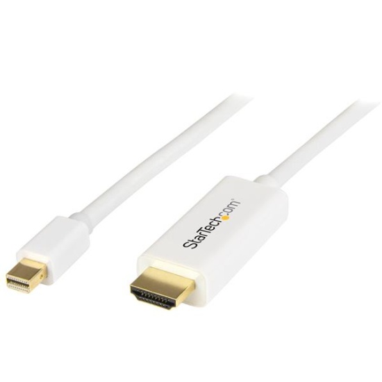 StarTech.com Mini DisplayPort to HDMI Converter Cable - 3 ft (1m) - 4K - White Image