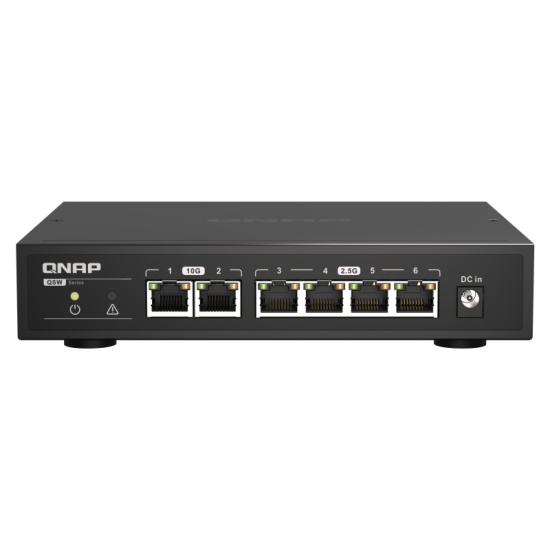 QNAP QSW-2104-2T network switch Unmanaged 2.5G Ethernet (100/1000/2500) Black Image