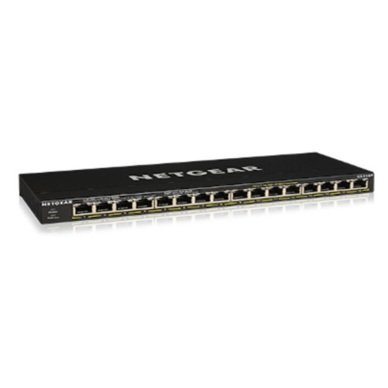 NETGEAR GS316P Unmanaged Gigabit Ethernet (10/100/1000) Power over Ethernet (PoE) Black Image