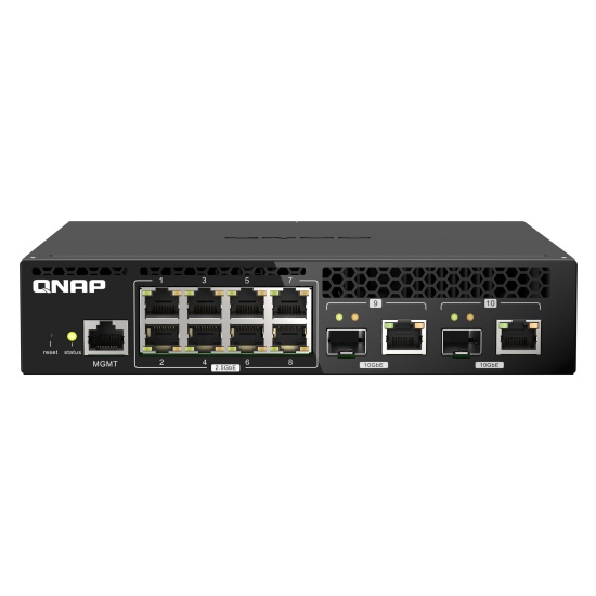QNAP QSW-M2108R-2C network switch Managed L2 2.5G Ethernet (100/1000/2500) Power over Ethernet (PoE) Black Image