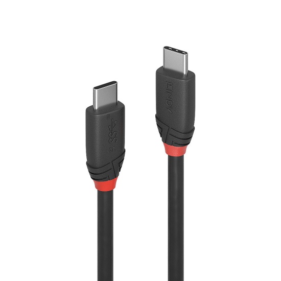 Lindy 1m USB 3.2 Type C to C Cable, 20Gbps, Black Line Image