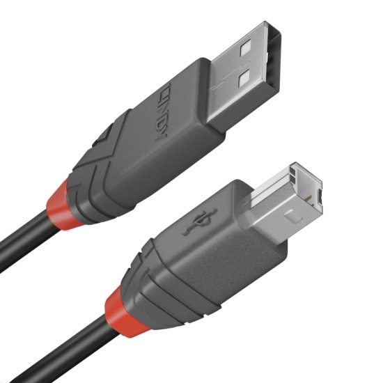 Lindy 10m USB 2.0 Type A to B Cable, Anthra Line Image