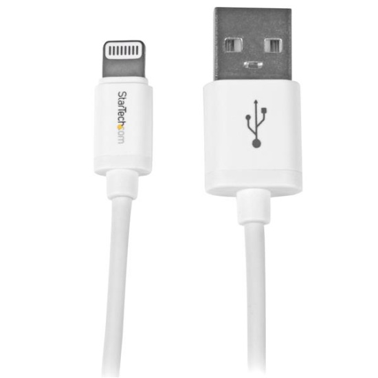 StarTech.com 1 m (3 ft.) USB to Lightning Cable - iPhone / iPad / iPod Charger Cable - High Speed Charging Lightning to USB Cable - Apple MFi Certified - White Image