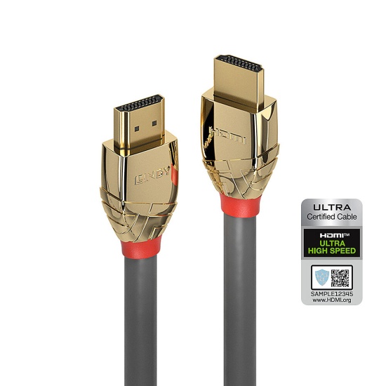 Lindy 5m Ultra High Speed HDMI Cable, Gold Line Image