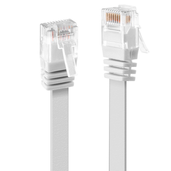 Lindy 0.3m Cat.6 U/UTP Flat Cable, White Image