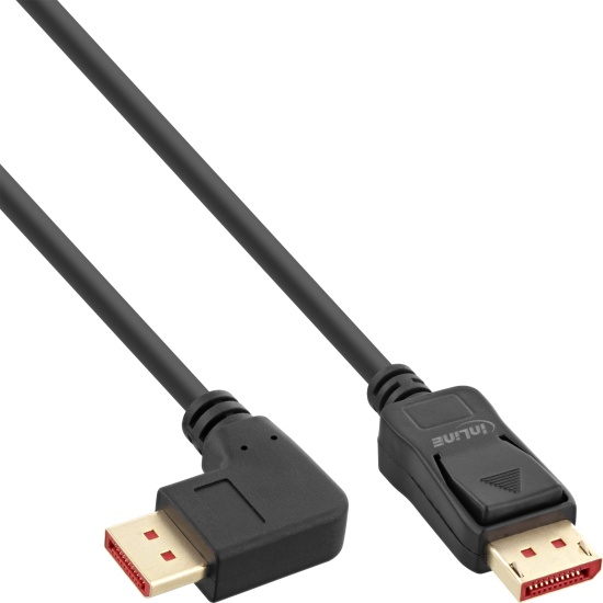 InLine DisplayPort 1.4 cable, 8K4K, right angled, black/gold, 5m Image