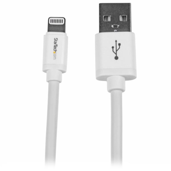 StarTech.com 2 m (6 ft.) USB to Lightning Cable - Long iPhone / iPad / iPod Charger Cable - Lightning to USB Cable - Apple MFi Certified - White Image