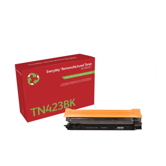 Everyday Remanufactured Black Toner by Xerox replaces Brother TN423BK, High Capacity Image