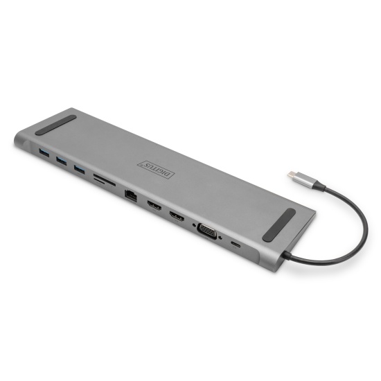 Digitus 11-Port USB-C Dock, grey, 2x HDMI, VGA Image