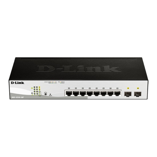 D-Link DGS-1210-10P Managed L2 Gigabit Ethernet (10/100/1000) Power over Ethernet (PoE) 1U Black Image