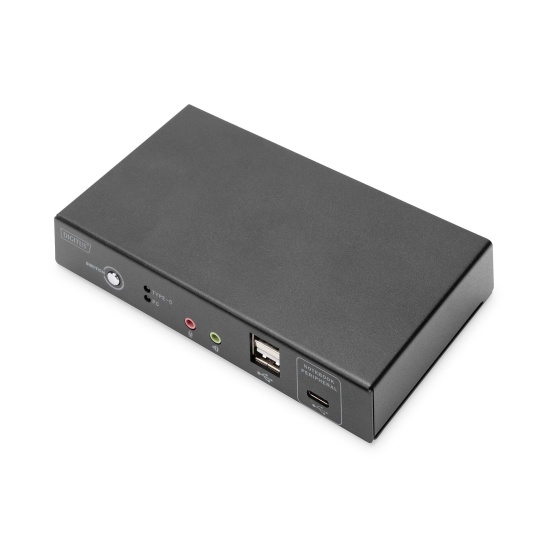 Digitus KVM Switch, 2 Port, 4K30Hz, USB-C/USB/HDMI in, HDMI out, Network Image