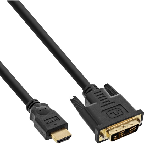 InLine HDMI to DVI Cable male / 18+1 male gold plated 1m Image