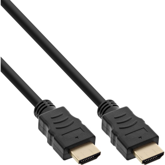 InLine High Speed HDMI Cable with Ethernet, M/M, black, golden contacts, 2m Image