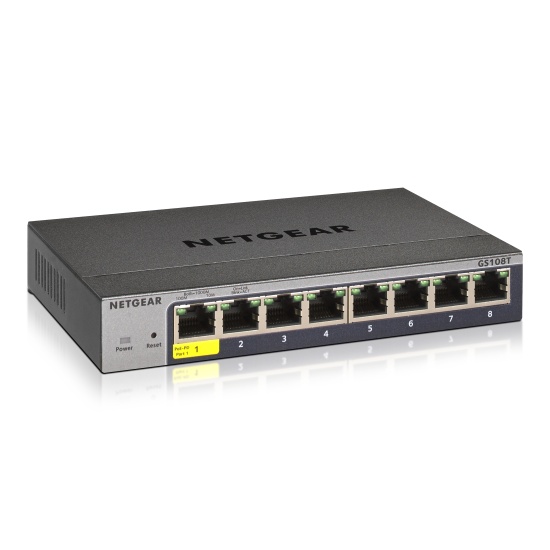 NETGEAR GS108Tv3 Managed L2 Gigabit Ethernet (10/100/1000) Grey Image