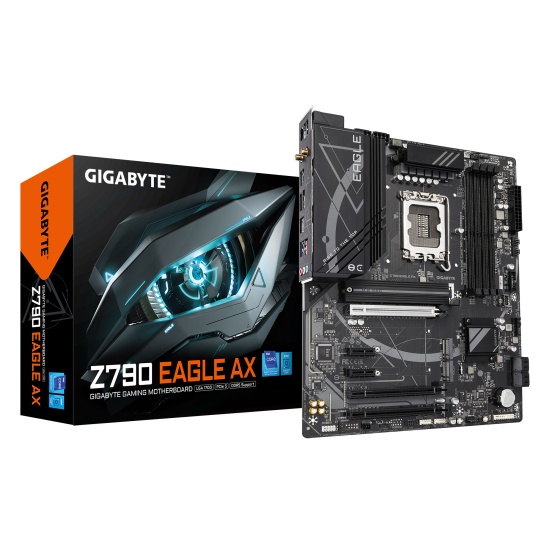 Gigabyte Z790 EAGLE AX Motherboard - Supports Intel Core 14th Gen CPUs, 12+1+１Phases Digital VRM, up to 7600MHz DDR5 (OC), 3xPCIe 4.0 M.2, Wi-Fi 6E, 2.5GbE LAN, USB 3.2 Gen 2 Image