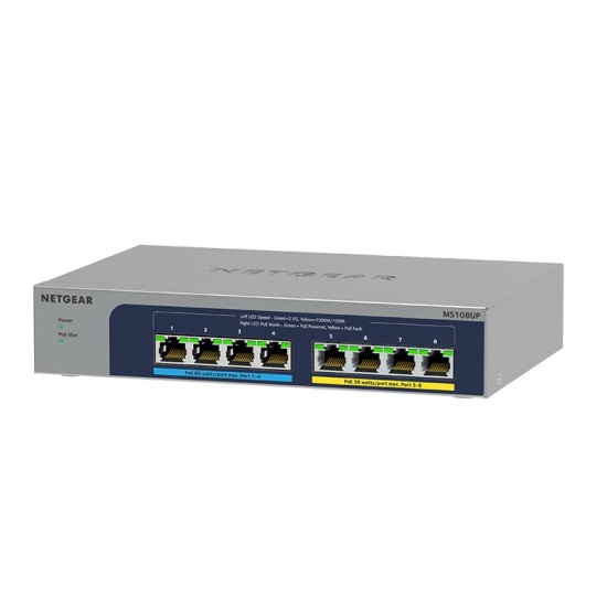 NETGEAR MS108UP Unmanaged 2.5G Ethernet (100/1000/2500) Power over Ethernet (PoE) Image