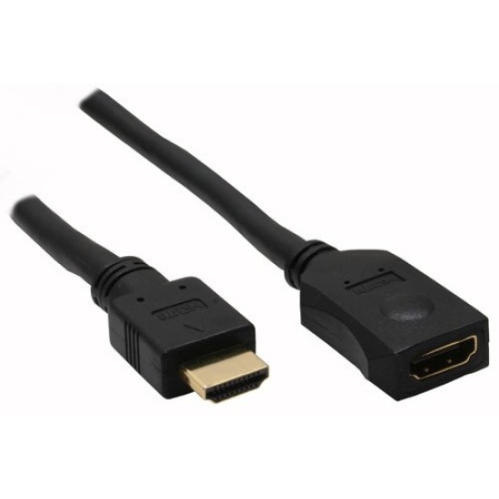InLine HDMI M-F 3m HDMI cable HDMI Type A (Standard) Black Image