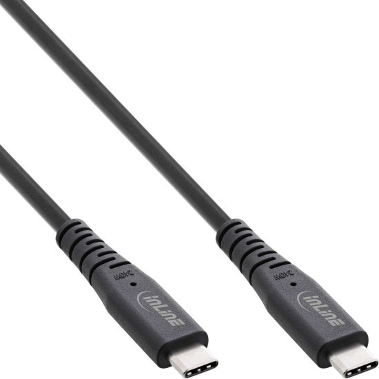 InLine USB4 cable, USB-C male/male, PD 240W, 8K60Hz, TPE black 1m Image