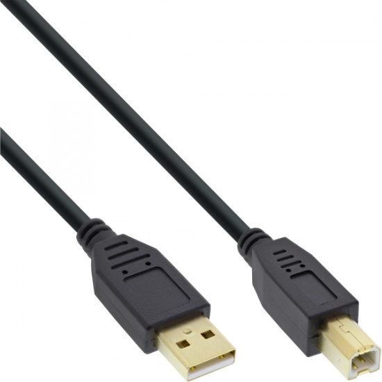 InLine 4043718125074 USB cable 10 m USB 2.0 USB A USB B Black Image