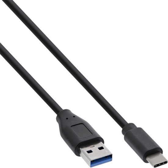 InLine USB 3.2 Gen.1x2 Cable, USB-C male / USB-A male, black, 0.5m Image