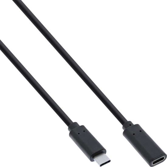 InLine USB 3.2 Gen.2x2 Extension Cable, USB-C male/female, black, 1m Image