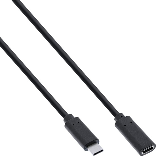 InLine USB 3.2 Gen.1x2 Extension Cable, USB-C male/female, black, 2m Image