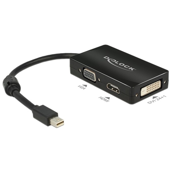 DeLOCK 0.16m DisplayPort/VGA + HDMI + DVI Mini DisplayPort VGA (D-Sub)+ HDMI + DVI Black Image