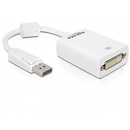 DeLOCK 61765 video cable adapter 0.125 m DisplayPort DVI-I White Image