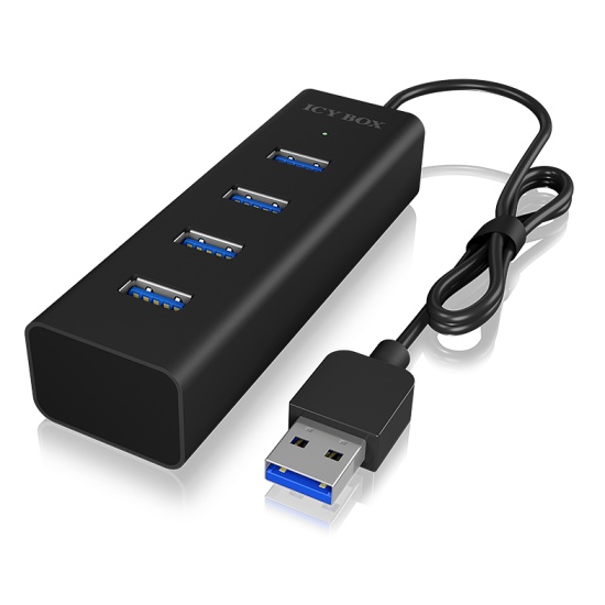 ICY BOX IB-HUB1409-U3 USB 3.2 Gen 1 (3.1 Gen 1) Type-A 5000 Mbit/s Black Image