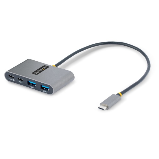 StarTech.com 4-Port USB-C Hub with 100W Power Delivery Pass-Through - 2x USB-A + 2x USB-C - USB 3.0 5Gbps - 1ft (30cm) Long Cable - Portable USB Type-C to USB-A/C Hub Image