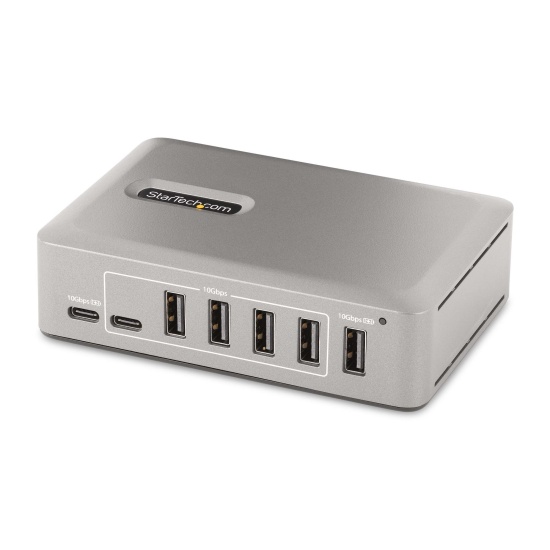 StarTech.com 10-Port USB-C Hub - 8x USB-A/2x USB-C - Self-Powered w/65W Power Supply - USB 3.1 10Gbps - Desktop/Laptop USB Hub w/USB-IF Certified 3ft Locking Cable, USB C Hub Image