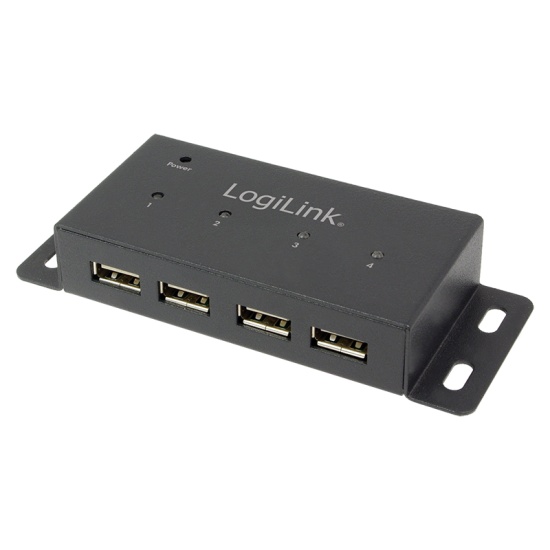 LogiLink UA0141A interface hub 480 Mbit/s Black Image