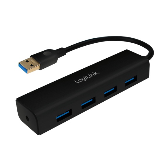 LogiLink UA0295 interface hub USB 3.2 Gen 1 (3.1 Gen 1) Type-A 5000 Mbit/s Black Image