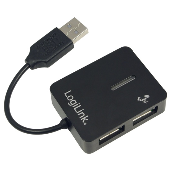LogiLink USB 2.0 4-Port Hub 480 Mbit/s Black Image