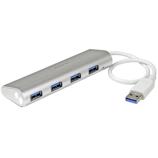 StarTech.com 4-Port Portable USB 3.0 Hub with Built-in Cable~4-Port Portable USB 3.0 Hub with Built-in Cable - 5Gbps Image