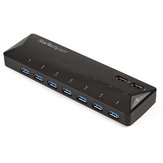 StarTech.com 7-Port USB 3.0 Hub plus Dedicated Charging Ports - 2 x 2.4A Ports~7-Port USB 3.0 Hub (5Gbps) plus Dedicated Charging Ports - 2 x 2.4A Ports Image