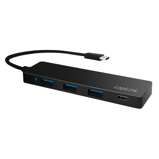 LogiLink UA0311 interface hub USB 3.2 Gen 1 (3.1 Gen 1) Type-C 5000 Mbit/s Black Image