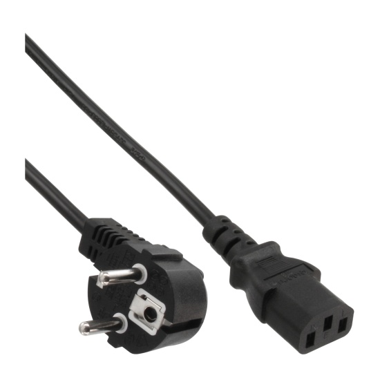 InLine power cable, CEE 7/7 angled / 3pin IEC C13 male, 1.8m Image