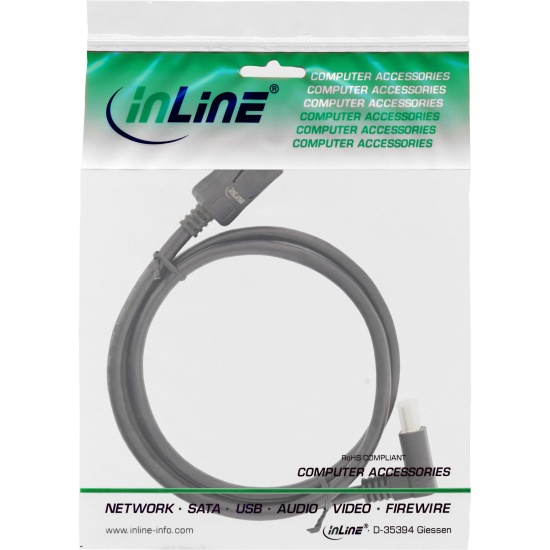 InLine DisplayPort 1.4 cable, 8K4K, downward angled, black/gold, 3m Image
