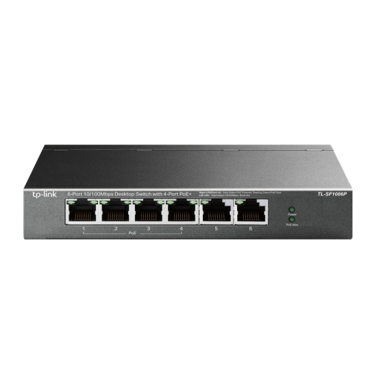 TP-Link TL-SF1006P network switch Unmanaged Fast Ethernet (10/100) Power over Ethernet (PoE) Black Image