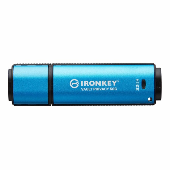 Kingston Technology IronKey VP50 USB flash drive 32 GB USB Type-C 3.2 Gen 1 (3.1 Gen 1) Black, Blue Image